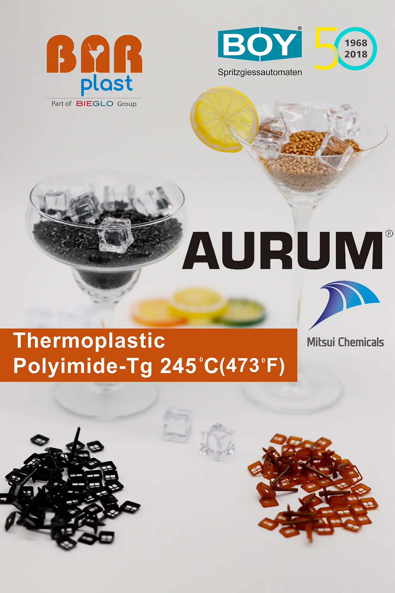 AURUM Banner with Dr.Boy and Mitsui chemicals. BARplast